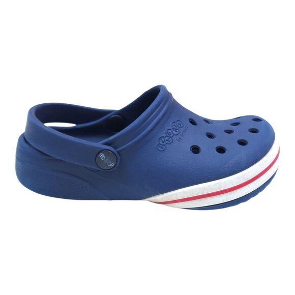 Jibbitz by Crocs Clogs For Kids Size C9 Navy with Red & White Stripe Slip-On - Picture 3 of 9